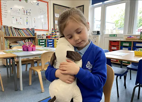Berty the Breathing Dog in a classroom setting