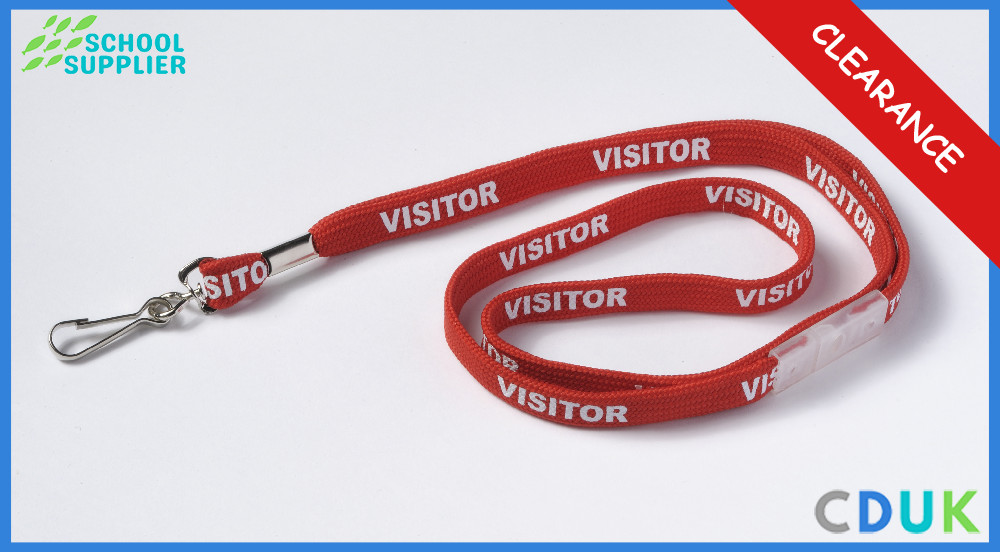 red visitor lanyard offer